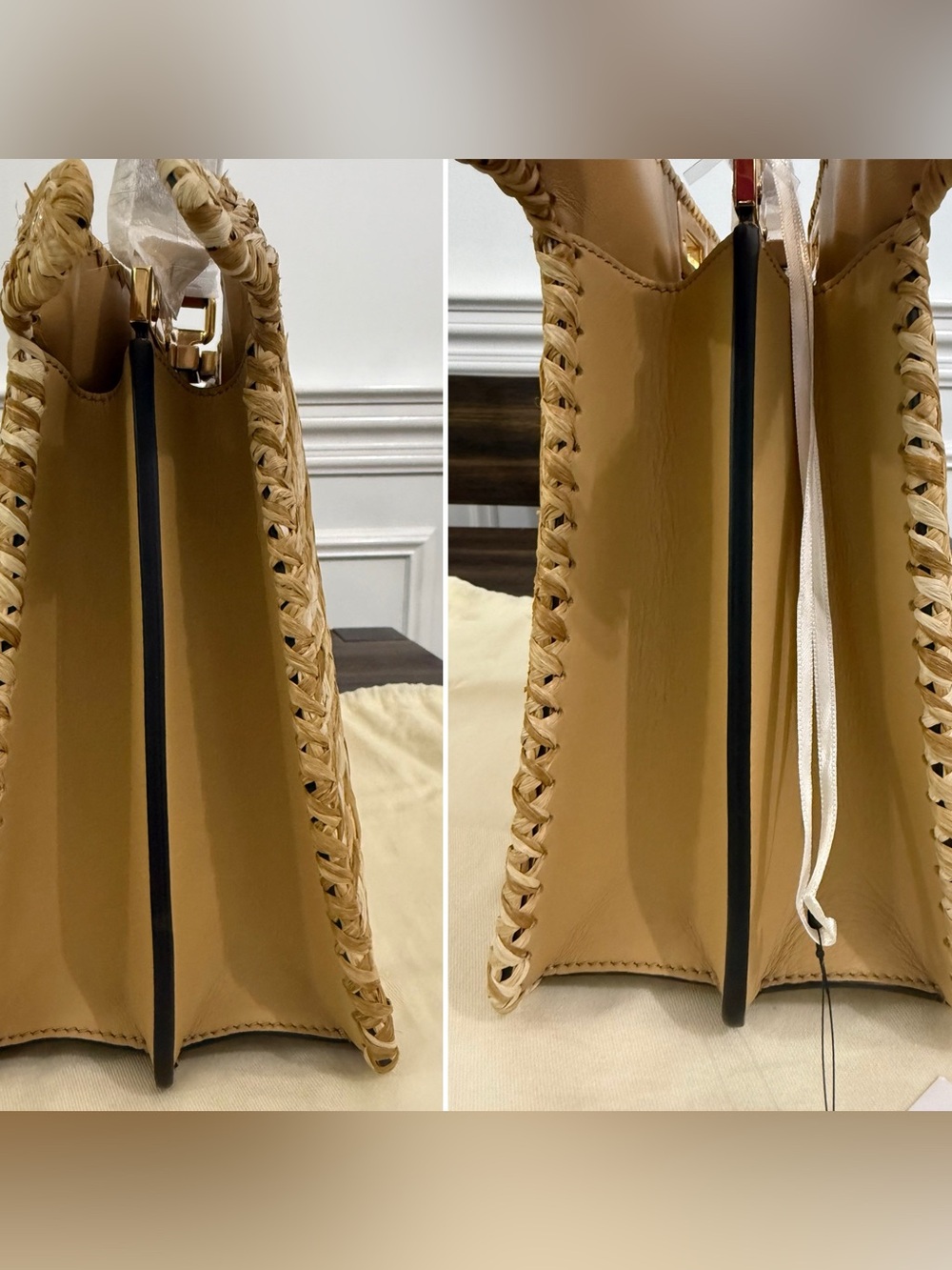 FENDI Peekaboo Iseeu Medium size. Raffia / Calf leather. RARE UNICORN! NWT! - Picture 8 of 15